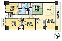 ワコーレシティ神戸三宮 4LDKの間取図画像