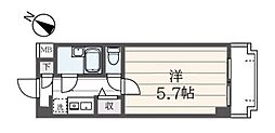 アサカシオン用賀台 1Kの間取図画像