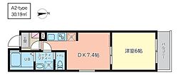 retreat尾久 1DKの間取図画像