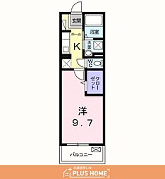 リンデンバウム1 1Kの間取図画像