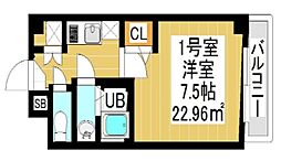 千葉市稲毛区緑町2丁目マンション 1Kの間取図画像