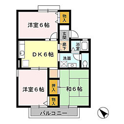 セジュール大島ＡＢ 1階3DKの間取り