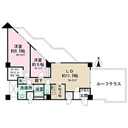 インペリアル赤坂フォラム 2LDKの間取図画像