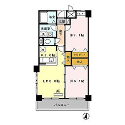 スタースクウェアー 2LDKの間取図画像