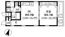 ジェイコート 1DKの間取図画像