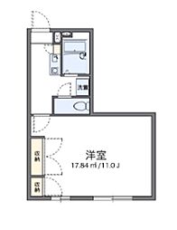 レオパレスグレース3 1Kの間取図画像