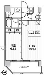 ルニック新御徒町2 2階1LDKの間取り