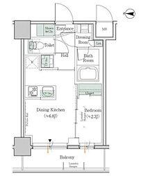 ONEROOFRESIDENCE錦糸町 1DKの間取図画像