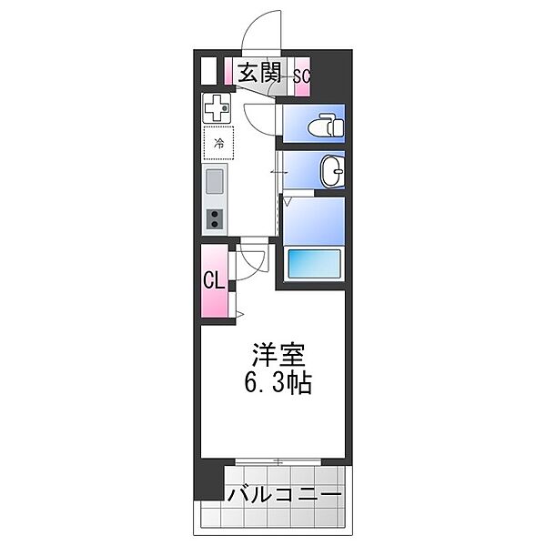 大阪府東大阪市永和１丁目(賃貸マンション1K・3階・22.00㎡)の写真 その2