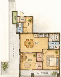 ソフィア.エヌ 2DKの間取図画像