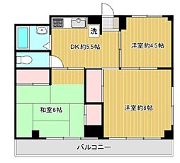 三殿台鉄筋マンション 3DKの間取図画像