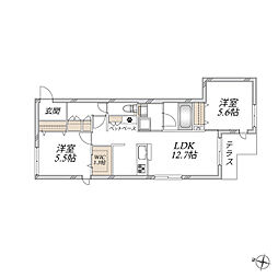 Le・Serenita・六木 2LDKの間取図画像