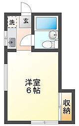 ホワイトコート 1Kの間取図画像
