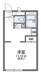 レオパレスフローラ 2階1Kの間取り