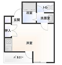 セントポーリア高尾 ワンルームの間取図画像