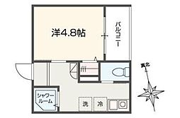 アイウシ梅島 1Kの間取図画像