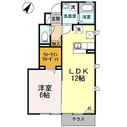 ソレアードA 1LDKの間取図画像