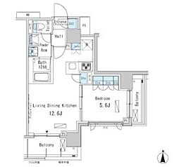 パークアクシス蒲田ステーションゲート 1LDKの間取図画像