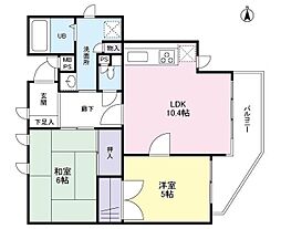 あざみ野ハイム 2LDKの間取図画像