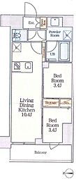 墨田区吾妻橋2丁目マンション 2LDKの間取図画像