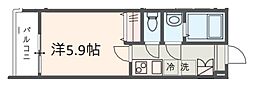 MELDIA西八王子II 1階1Kの間取り