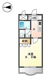 ソレイユ 1Kの間取図画像
