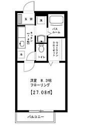 クレスト西町 1Kの間取図画像