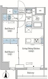 アーバネックス両国レジデンス 2LDKの間取図画像