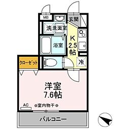 ダイヤモンドハイツ 1Kの間取図画像