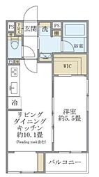 COMPOSITE大井町HILLTOP 1LDKの間取図画像