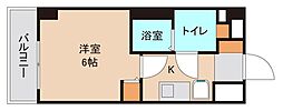 東京メトロ東西線 妙典駅 徒歩10分の賃貸マンション 2階1Kの間取り