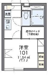 レオパレスエミネンス志田 1Kの間取図画像