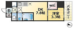 セレニテ神戸駅前アリエ 1DKの間取図画像