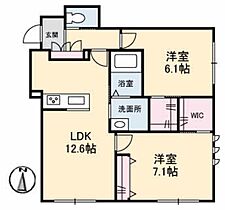 レガーロII A0103 ｜ 岡山県都窪郡早島町早島2406-1（賃貸マンション2LDK・1階・60.10㎡） その2