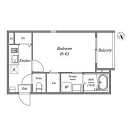 おおさか東線 城北公園通駅 徒歩10分の賃貸アパート 1階1Kの間取り