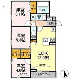 (仮称)トリシア円行2丁目プロジェクト 3LDKの間取図画像