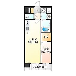 京都市南区東九条南石田町マンション 1LDKの間取図画像