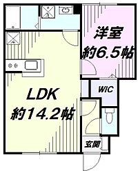 ネクスト伊奈平 1階1LDKの間取り