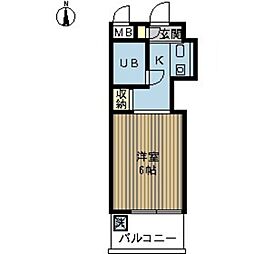 ロザール鎌ヶ谷 3階1Kの間取り