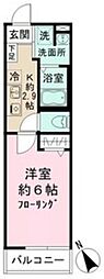 パルトネール市川 1階1Kの間取り