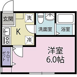 横浜市青葉区桜台アパート 1Kの間取図画像