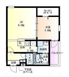 高石市綾園3丁目アパート 1LDKの間取図画像