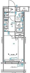 リルシア横濱東 1Kの間取図画像