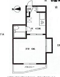 ビアメゾン千歳船橋 1階1Kの間取り