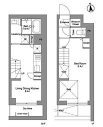 コンフォリア戸越公園 1階1LDKの間取り
