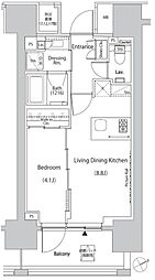 ザ・パークハビオ目白タワー 2階1LDKの間取り