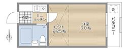 西荻フラット 1Kの間取図画像
