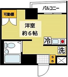 グランマーレ早稲田 ワンルームの間取図画像