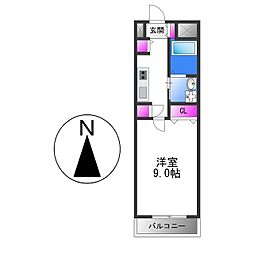 インパレス小阪 1Kの間取図画像