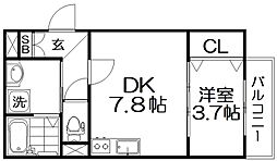WIN寝屋川 1LDKの間取図画像